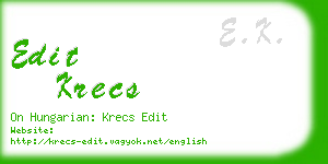 edit krecs business card